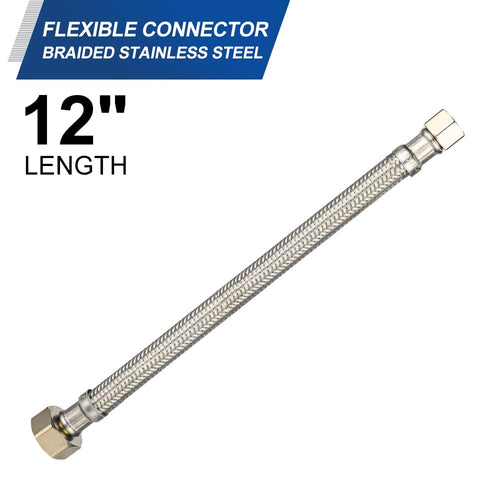 10 Pcs 3/8" C x F 1/2" x 12" SS Braided faucet Hose