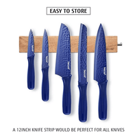 Hecef 5PCS Kitchen Knife Set, Blue Sharp Essential Chef Cooking Knives with Ergonomic Handle EasyOptionXY LLC