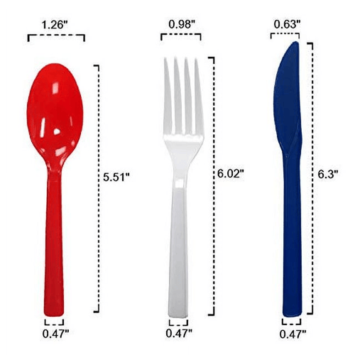 1 - Party Essentials Assorted Cutlery - White, Blue & Red 51 Ct. EasyOptionXY LLC