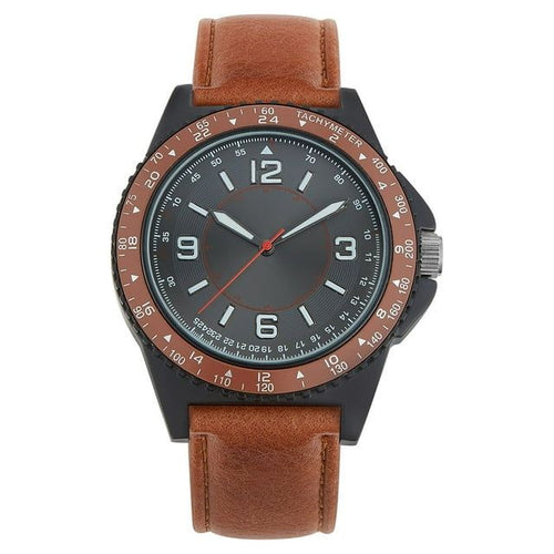 George Men's Brown Strap Watch EasyOptionXY LLC
