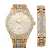 Elgin Adult Male Analog Watch and Bracelet Set in Gold Two-Tone with Crystals (FG160016GTST) EasyOptionXY LLC
