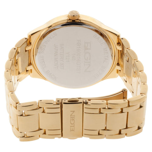 Elgin Adult Male Analog Watch and Bracelet Set in Gold Two-Tone with Crystals (FG160016GTST) EasyOptionXY LLC