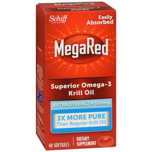 MegaRed Krill Oil, Superior Omega 3, Extra Strength, 500 Mg, Softgels 40ct