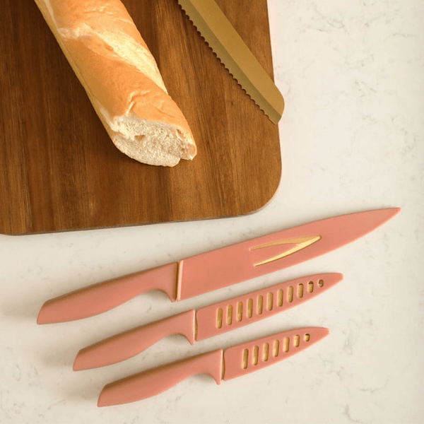 Just Feed Me by Jessie James Decker 5-Piece Knife Set, Terracotta Rose and Gold EasyOptionXY LLC