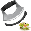i Kito Mezzaluna Food Cutter, Single Blade Mezzaluna Knife, Salad Chopper Handheld Knife EasyOptionXY LLC