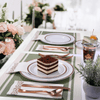 Focusline [175pack] Disposable Dinnerware Set 25 Guest-50 Rose Gold Rim Plastic Plates-25 Rose Gold Plastic Silverware-25 Rose Gold Plastic Cups-25 Linen Feel Paper Napkins EasyOptionXY LLC