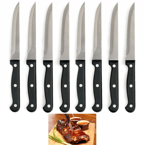 8 Professional Steakhouse Knife Set Steak Knives Kitchen Cutlery Tool Serrated EasyOptionXY LLC