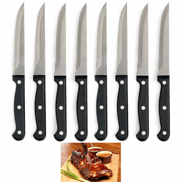 8 Professional Steakhouse Knife Set Steak Knives Kitchen Cutlery Tool Serrated EasyOptionXY LLC