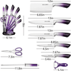 Knife Set, 9-Pieces Purple Gradient Handle Stainless Steel Chef Knife Set, Ultra Sharp Non-stick Cooking Knife Set with Acrylic Stand for Cutting Chopping Slicing Dicing EasyOptionXY LLC
