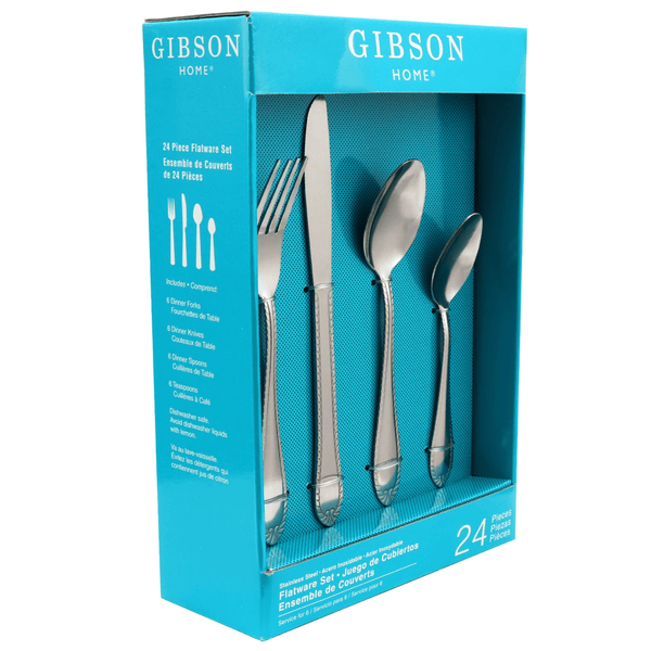 Gibson Home New Wilmington 24-Piece Stainless-Steel Flatware Set EasyOptionXY LLC