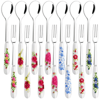 14 Pcs Dessert Forks and Spoons Silverware Set,Stainless Steel Small Appetizer Forks,Mini Coffee Spoons Salad Fork with Ceramics Handle,Cake Forks Tea Spoons for Dessert,Salad,Appetizer,Cocktail,Fruit EasyOptionXY LLC