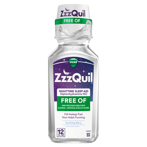 Vicks® ZzzQuil™ Nighttime Sleep Aid 50 mg/30 mL Soothing Berry Liquid, 12 oz