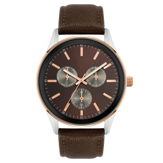 George Mens Casual Brown Watch with Traditional Strap EasyOptionXY LLC