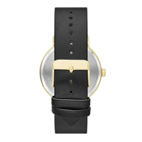 George Men's Watch: Gold Tone Case, Champagne Sunray Dial, Black Vegan Leather Band (FMDOGE047) EasyOptionXY LLC