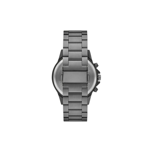 Folio Men's Watch Gift Set; Gunmetal Tone Bracelet Watch, Sunray Dial with Black Textured Card Case and 2 Beaded Bracelets (FMDAL1209) EasyOptionXY LLC