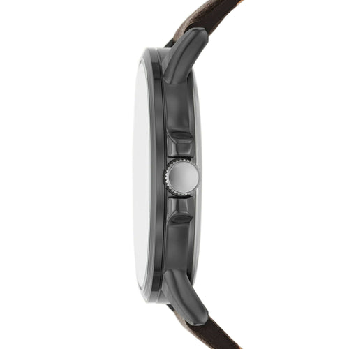 George Men's Watch: Gunmetal Tone Case, Black Easy Read Dial, Brown Textured Vegan Leather Band (FMDOGE057) EasyOptionXY LLC