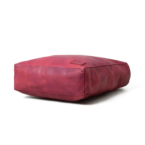 Maroon Leather Tote Bag