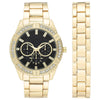 George Men's Round Black Dress Watch with a Classy Gold Tone Metal Band and Bracelet Set EasyOptionXY LLC