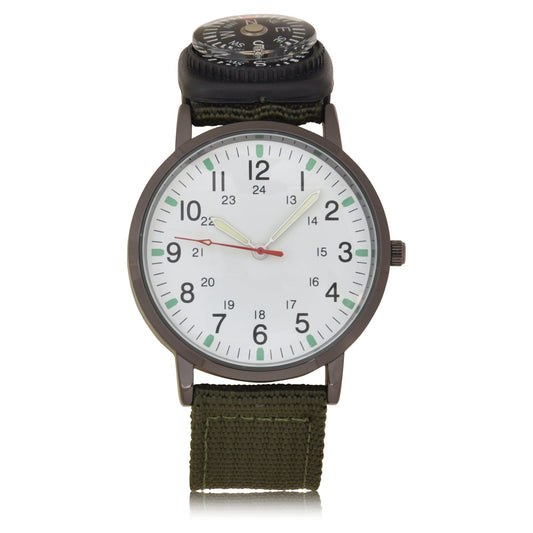 George Analog Unisex Watch in Green with Nylon Strap and Compass (4183Wmm) EasyOptionXY LLC