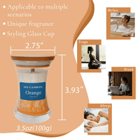 Orange Scented Candles for Home-Jar candles 3.5 oz - Wooden Wick Candle Burn Time 30+H-Candles Gift for Women EasyOptionXY LLC
