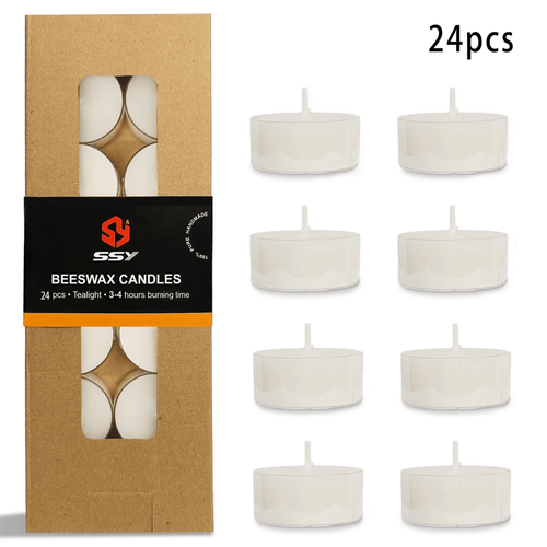 24pcs White Tealights candles - 5-6 Hour Burn Time Cherry Blossom Fragrance Scented Candles Round Clear Cup Pure Handmade Smokeless Candles EasyOptionXY LLC