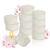 24pcs White Tealights candles - 5-6 Hour Burn Time Cherry Blossom Fragrance Scented Candles Round Clear Cup Pure Handmade Smokeless Candles EasyOptionXY LLC