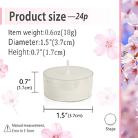24pcs White Tealights candles - 5-6 Hour Burn Time Cherry Blossom Fragrance Scented Candles Round Clear Cup Pure Handmade Smokeless Candles EasyOptionXY LLC