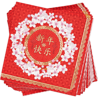 144 Pieces Chinese New Year Party Supplies - Serves 24 Paper Plates, Napkins, Cups, and Cutlery for 2024 Lunar New Year Decorations EasyOptionXY LLC