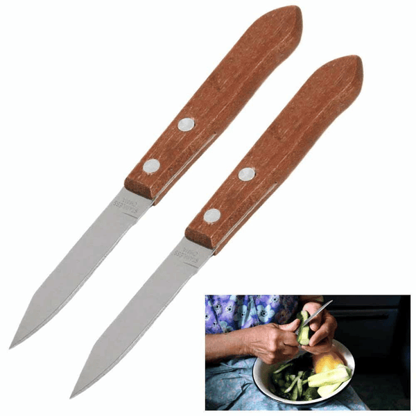 2 Pc Granny Knife 3" Stainless Steel Paring Peeling Sharp Blade Slicer Cutting EasyOptionXY LLC