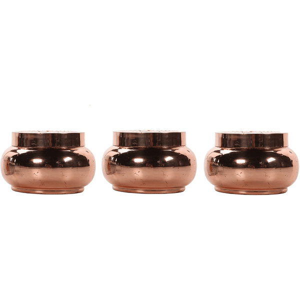Hosley Set of 3, 6 oz. Rose Gold Afternoon Tea Filled Candle with Lid EasyOptionXY LLC