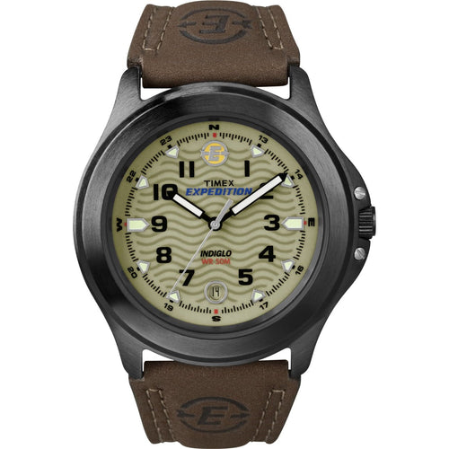 Timex Men's Expedition Metal Field Brown/Olive 40mm Outdoor Watch, Leather Strap EasyOptionXY LLC