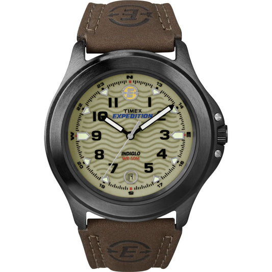 Timex Men's Expedition Metal Field Brown/Olive 40mm Outdoor Watch, Leather Strap EasyOptionXY LLC