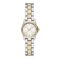 Time & Tru Women's Wristwatch: Two Tone Silver & Gold Round Mini Case and Bracelet, Gold Bezel, Silver Sunray Dial (FMDOTT105) EasyOptionXY LLC