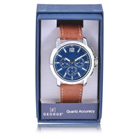 George Adult Male Analog Watch with Silver Dial in Brown Strap and (42032Wmm) EasyOptionXY LLC