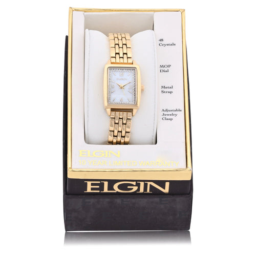 Elgin Adult Female Watch in Gold with Mother of Pearl Dial and Gold Links (EG170042) EasyOptionXY LLC
