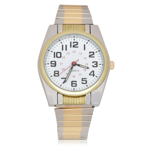 George Adult Male Analog Watch in Two-Tone with White Dial (WMM2000WM1) EasyOptionXY LLC