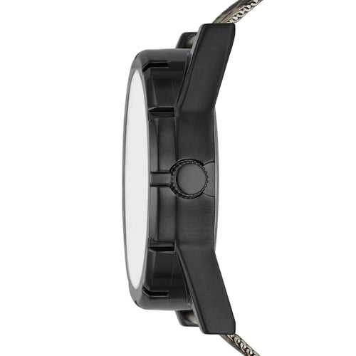 George Men's Watch Set: Gunmetal Tone Case, Black Dial, Camo Mesh Band, Brown Vegan Leather Double Strap (FMDXGE040) EasyOptionXY LLC