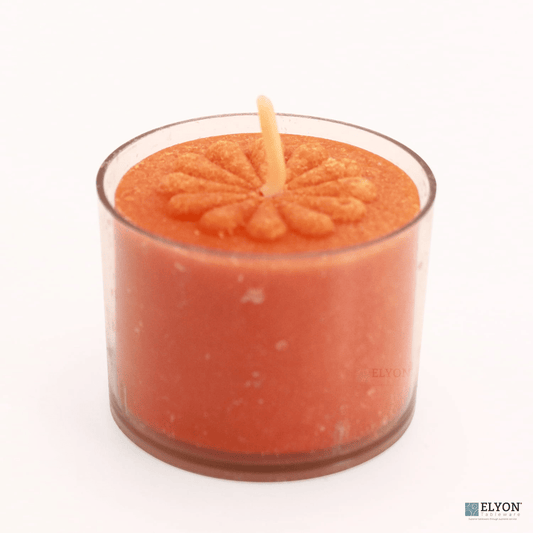 Elyon Tableware? 36 Orange Scented Orange Colored Wax Deep Tealight Candles in Plastic Holder EasyOptionXY LLC