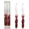 FCMSHAMD 8.8'' White Red Taper Candles - Unscented Dripless (2 Pack) EasyOptionXY LLC