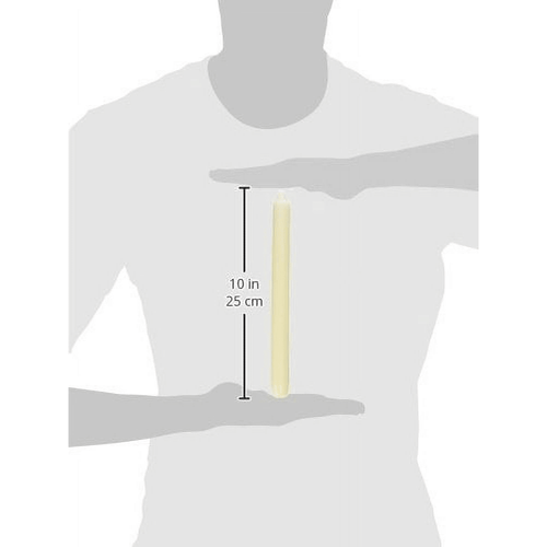 10 Classic Dinner / Table Candles - 24cm - 8 Hour Burn - Non Drip (ivory) EasyOptionXY LLC