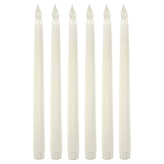 Wyzworks Indoor/Outdoor Unscented 1" x 1" Wax Taper Candles, 6-Pieces, White EasyOptionXY LLC