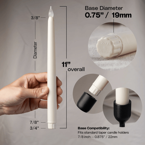 Wyzworks Indoor/Outdoor Unscented 1" x 1" Wax Taper Candles, 6-Pieces, White EasyOptionXY LLC