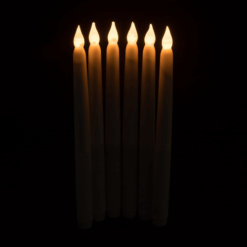 Wyzworks Indoor/Outdoor Unscented 1" x 1" Wax Taper Candles, 6-Pieces, White EasyOptionXY LLC