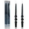 FCMSHAMD 9.3" Spiral Dripless Taper Candles Wedding Festive Dinner Candles Unscented Pillar Candles, Black Pack of 2 EasyOptionXY LLC