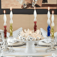 FCMSHAMD 8.8'' White Gold Taper Candles - Unscented (2 Pack) EasyOptionXY LLC