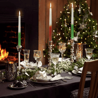 FCMSHAMD 9.6'' Green Red Taper Candles 6 Pack+Candle Holder 2 Pack EasyOptionXY LLC