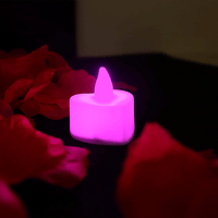24 Pcs Flameless Tealight Candles with Colorful Lights, A Great Choice Heighten The Festive Atmosphere, Battery Operated Colored Fake Candles, No Flickering Light EasyOptionXY LLC