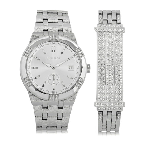 Elgin Adult Male Analog Watch and Bracelet Set in Silver (FG170010ST) EasyOptionXY LLC