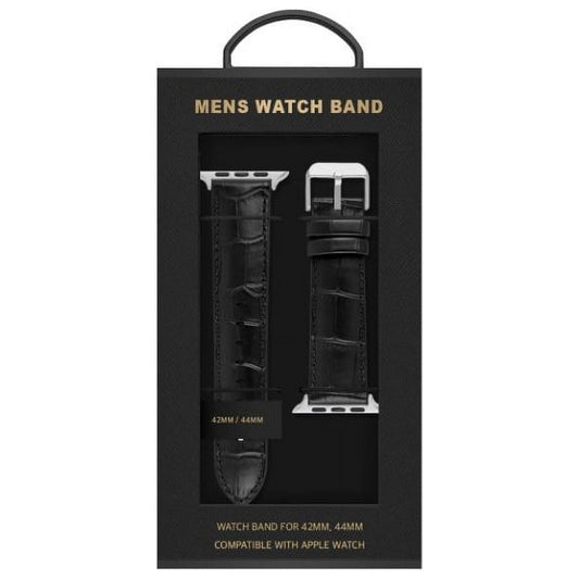 American Exchange Men's Watch Strap, Silver/Black 42-44mm EasyOptionXY LLC