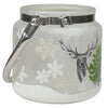 4" Deer Pine and Snowflakes Hand Painted Flameless Glass Candle Lantern EasyOptionXY LLC